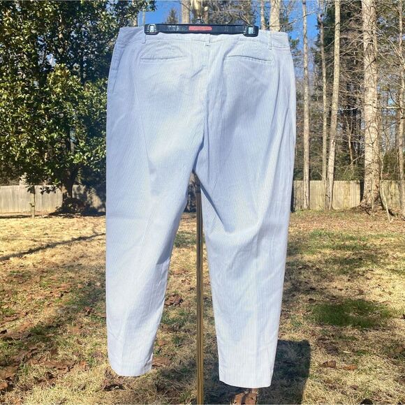 Talbots Perfect Crop Blue Seersucker Stretch Crop Pants - Picture 6 of 8